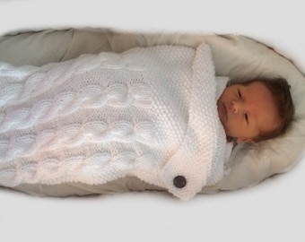 KNITTING PATTERN- Swaddle Me Baby Blanket PDF knitting pattern