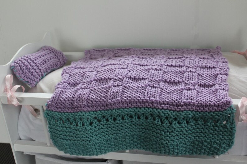 KNITTING PATTERN Baby Doll Blanket and Pillow Set. Baby Doll Etsy