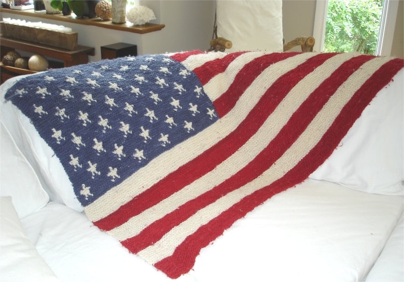 KNITTING PATTERN American Flag Blanket PDF Knitting Pattern Etsy