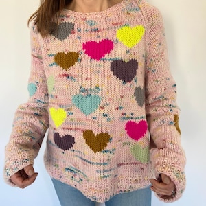 KNITTING PATTERN- Color Love Pullover.  Knitting sweater pattern .  Instant download
