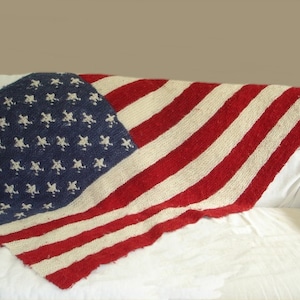 KNITTING PATTERN- American Flag Blanket PDF knitting pattern