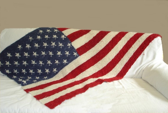 KNITTING PATTERN American Flag Blanket PDF knitting pattern