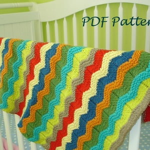 Baby blanket KNITTING PATTERN- Wavy Baby Blanket pdf knitting pattern