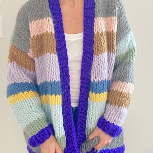 KNITTING PATTERN- Super Stripe Sweater.  Easy/ beginner knitting