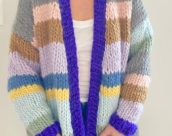 KNITTING PATTERN- Super Stripe Sweater.  Easy/ beginner knitting