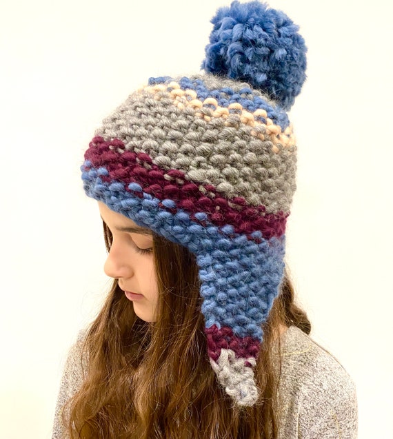 Knitting Pattern: Bulky Winter Ear Flap Hat (PDF Download  display picture 3