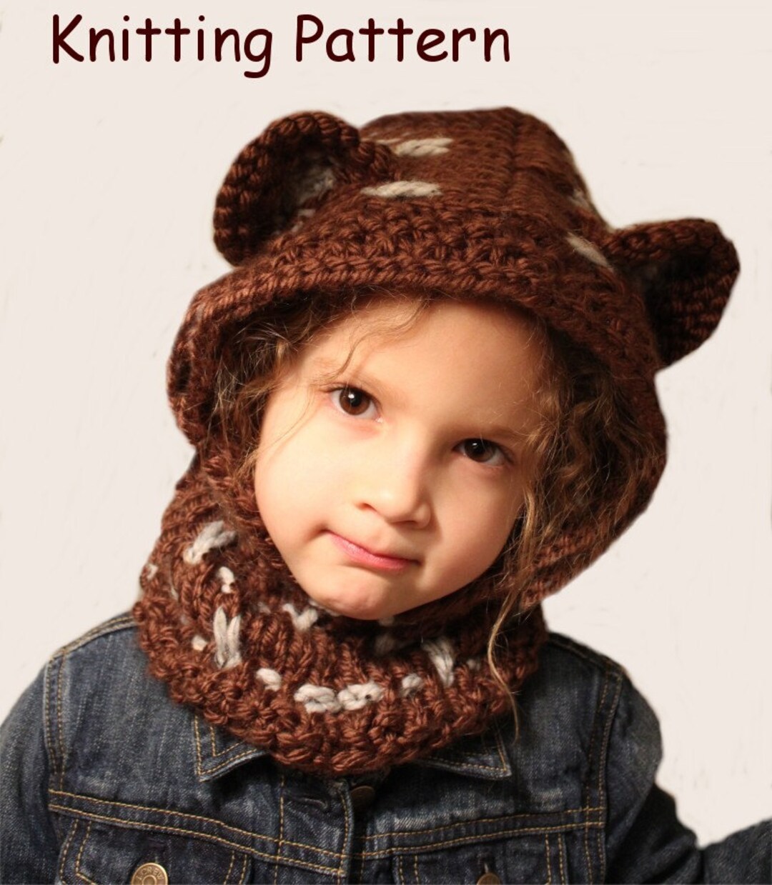 Hood KNITTING PATTERN Bear Hood toddler Child and Adult Etsy