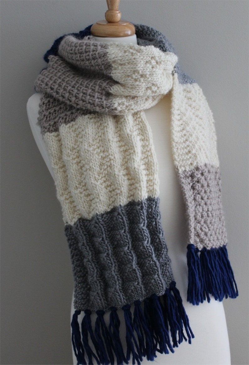 KNITTING PATTERN Super Size Sampler Scarf PDF knitting pattern image 4