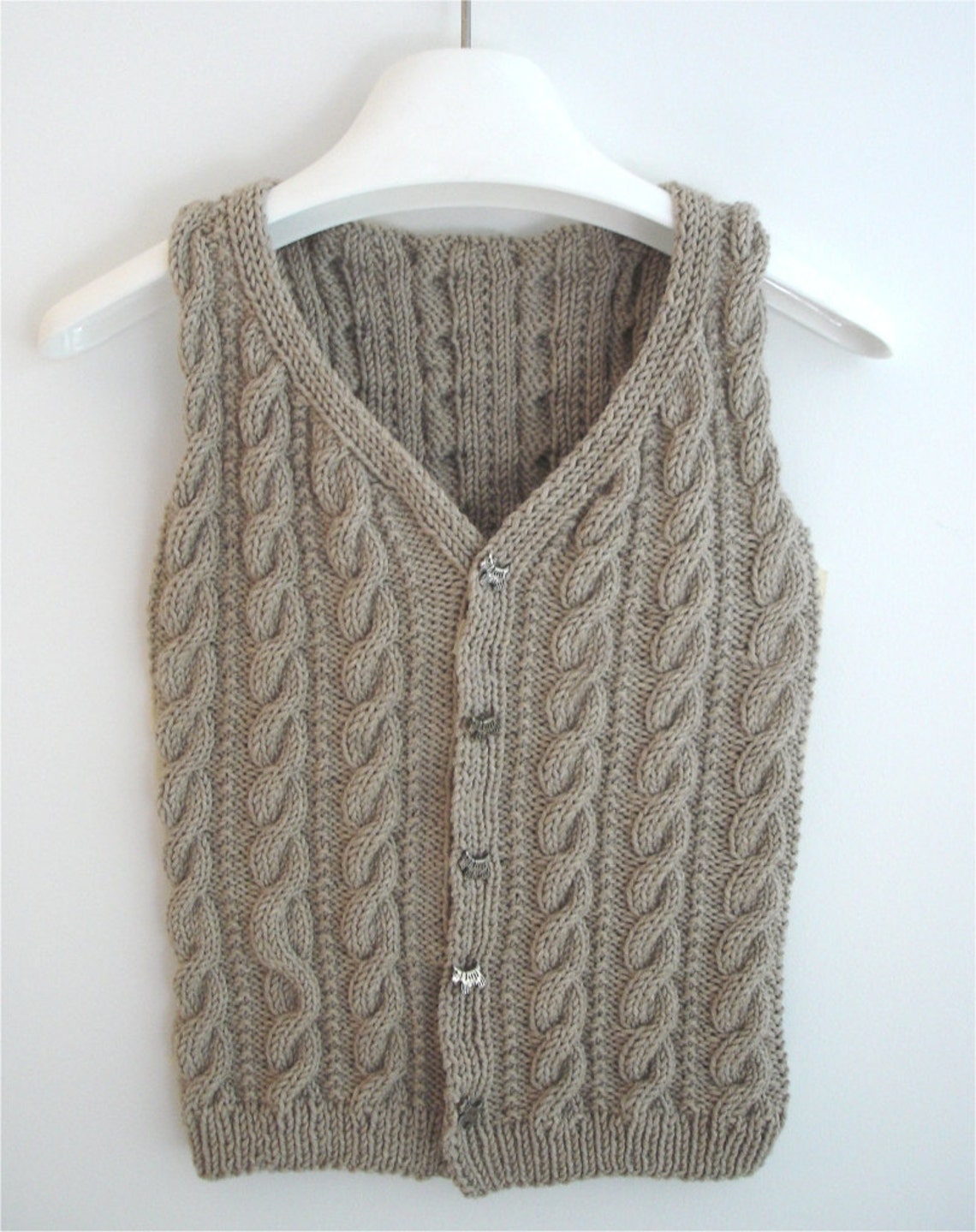 KNITTING PATTERN Boy's Cabled Vest PDF Sweater Pattern | Etsy