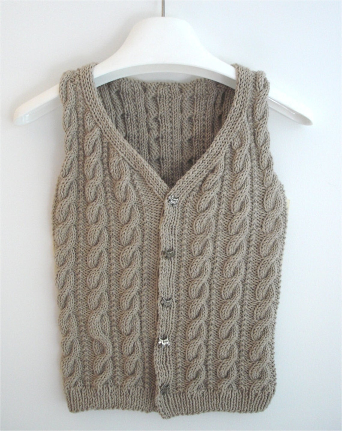 KNITTING PATTERN Boy's Cabled Vest PDF Sweater Pattern Etsy