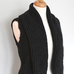 Knitting PATTERN Chunky Wide Collar Vest PDF Knitting Pattern - Etsy