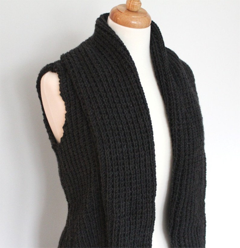 Knitting PATTERN Chunky Wide Collar Vest PDF Knitting Pattern Etsy Canada