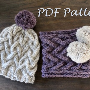 KNITTING PATTERN- The Winter Wonderland Set (child -adult sizes) PDF knitting pattern