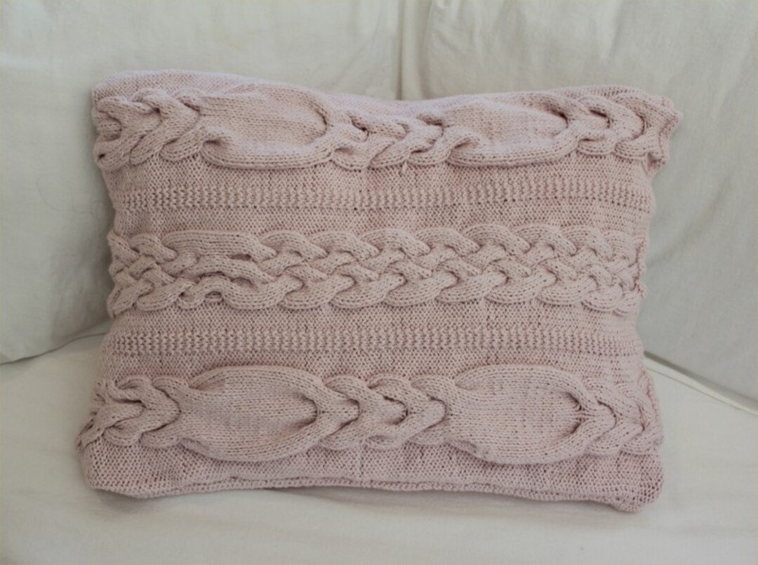 PDF KNITTING PATTERN Cabled Pillow Sham Knitting Pattern Etsy