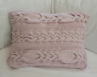 PDF KNITTING PATTERN- Cabled Pillow Sham knitting pattern