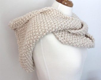 Hooded Infinity Scarf Knitting Pattern: Bulky Yarn (PDF Pattern)