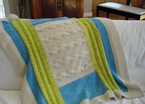 Knitted patchwork baby blanket hotsell