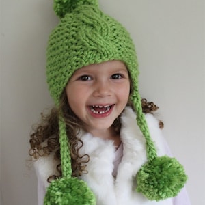 KNITTING PATTERN- Pom Pom Hat (Toddler, Child and Adult sizes) PDF