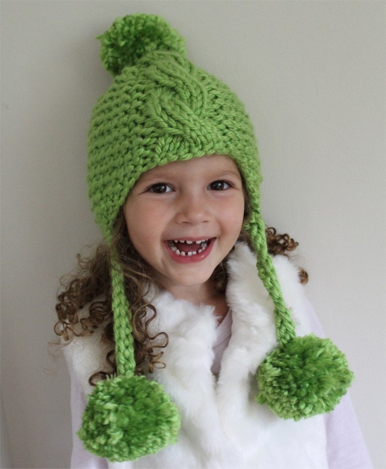 KNITTING PATTERN Pom Pom Hat toddler Child and Adult Sizes Etsy
