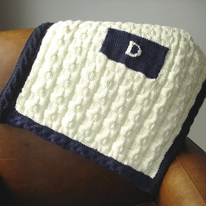 Baby Blanket PATTERN- Initial Baby Blanket Knitting pattern