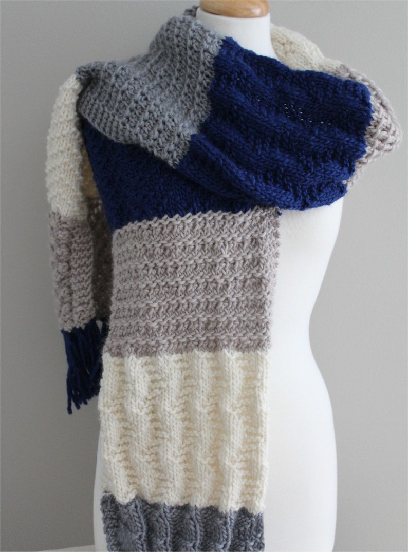 KNITTING PATTERN Super Size Sampler Scarf PDF knitting pattern image 2