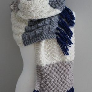 KNITTING PATTERN Super Size Sampler Scarf PDF knitting pattern image 1