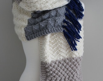 KNITTING PATTERN- Super Size Sampler Scarf PDF knitting pattern