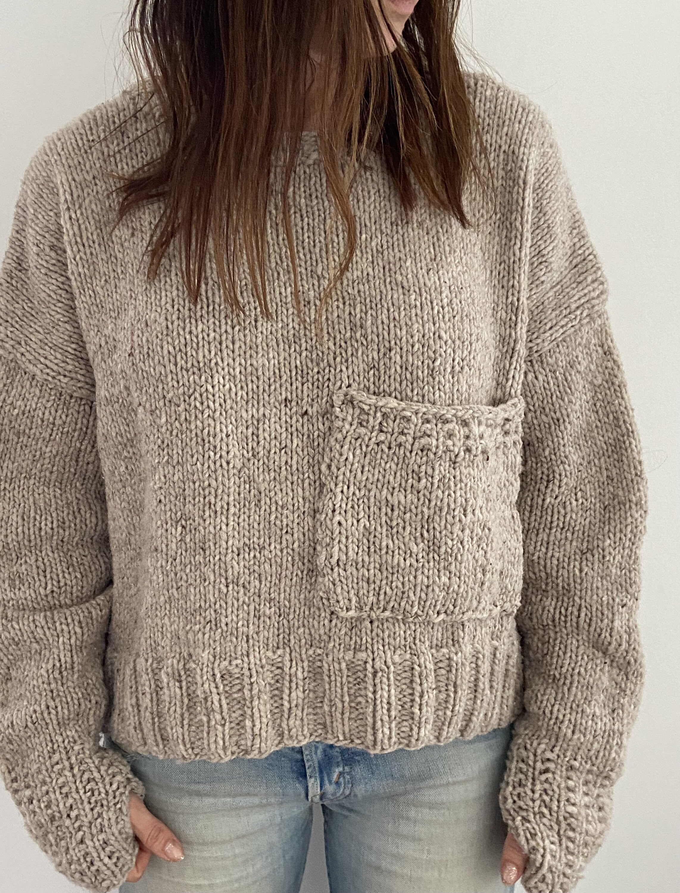 KNITTING PATTERN- Oversized Pocket Pullover. Bulky Sweater Pattern - Etsy