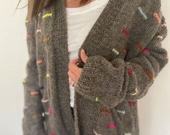 Reversible Knit Cardigan Pattern: Bulky Yarn Sweater (PDF Download)