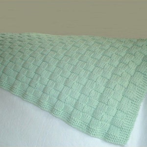 KNITTING PATTERN - Basketweave Baby Blanket in PDF