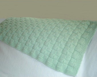 Baby KNITTING PATTERN - Basketweave Baby Blanket in PDF