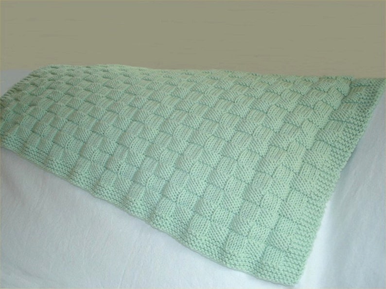 KNITTING PATTERN Basketweave Baby Blanket in PDF Etsy