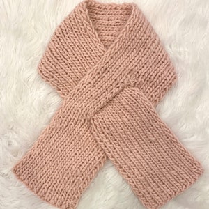 KNITTING PATTERN- Pink Ribbon Scarf. Knitting pattern ascot