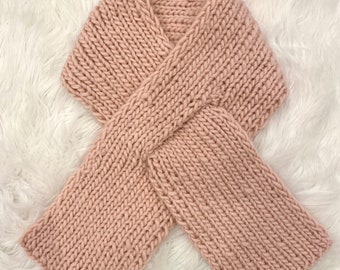 KNITTING PATTERN- Pink Ribbon Scarf. Knitting pattern ascot