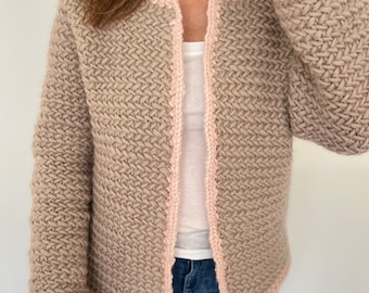 KNITTING PATTERN- Knit Blazer.  PDF cardigan sweater pattern