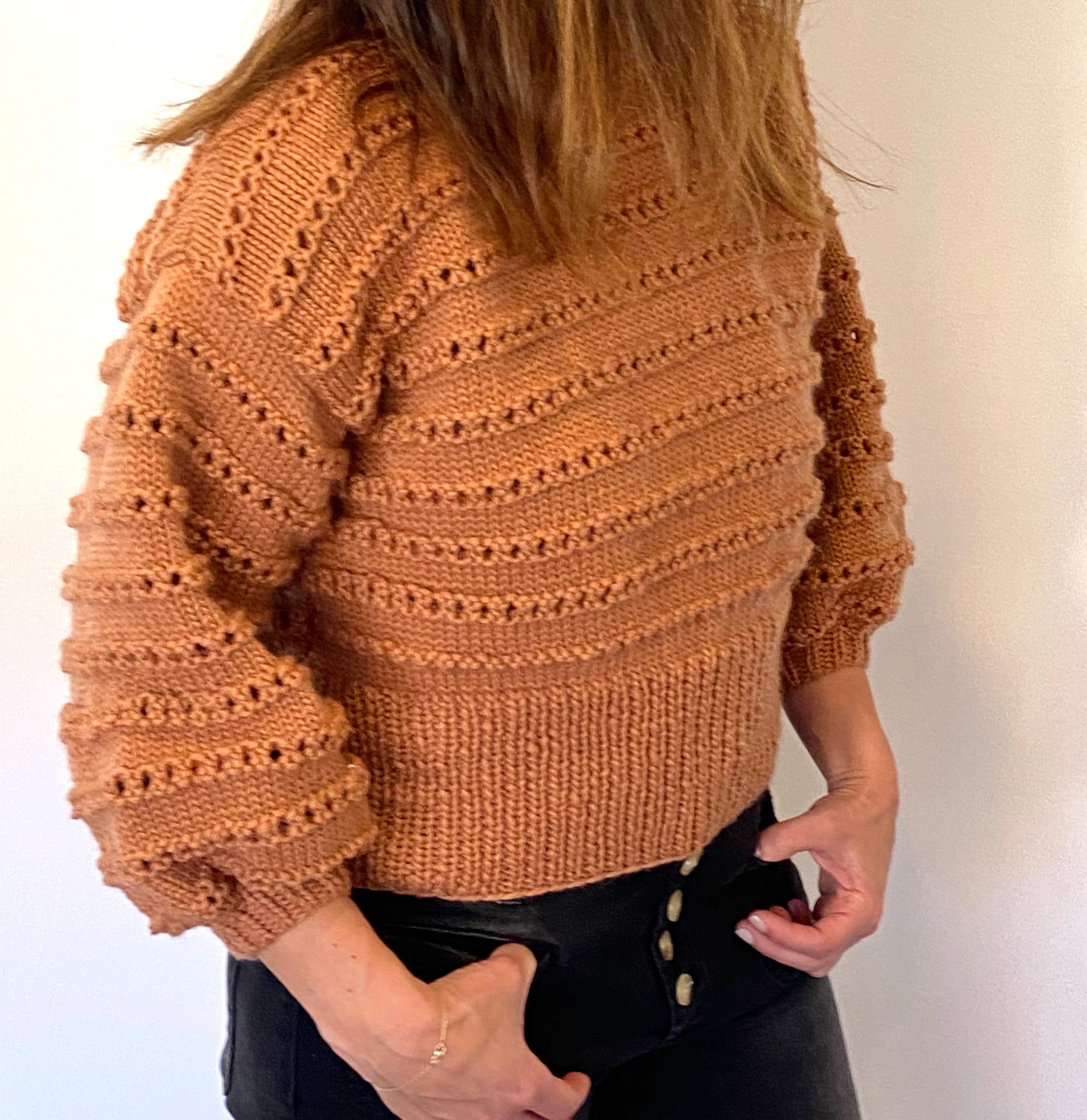 KNITTING PATTERN Cropped Balloon Sleeve Sweater. Knitting Etsy