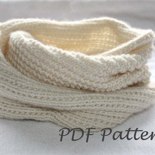 Modèle facile à tricoter - Snood à tricoter. Foulard infini Patron PDF