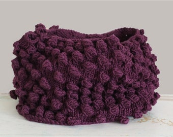 Bobble Cowl Knitting Pattern: Chunky Yarn PDF