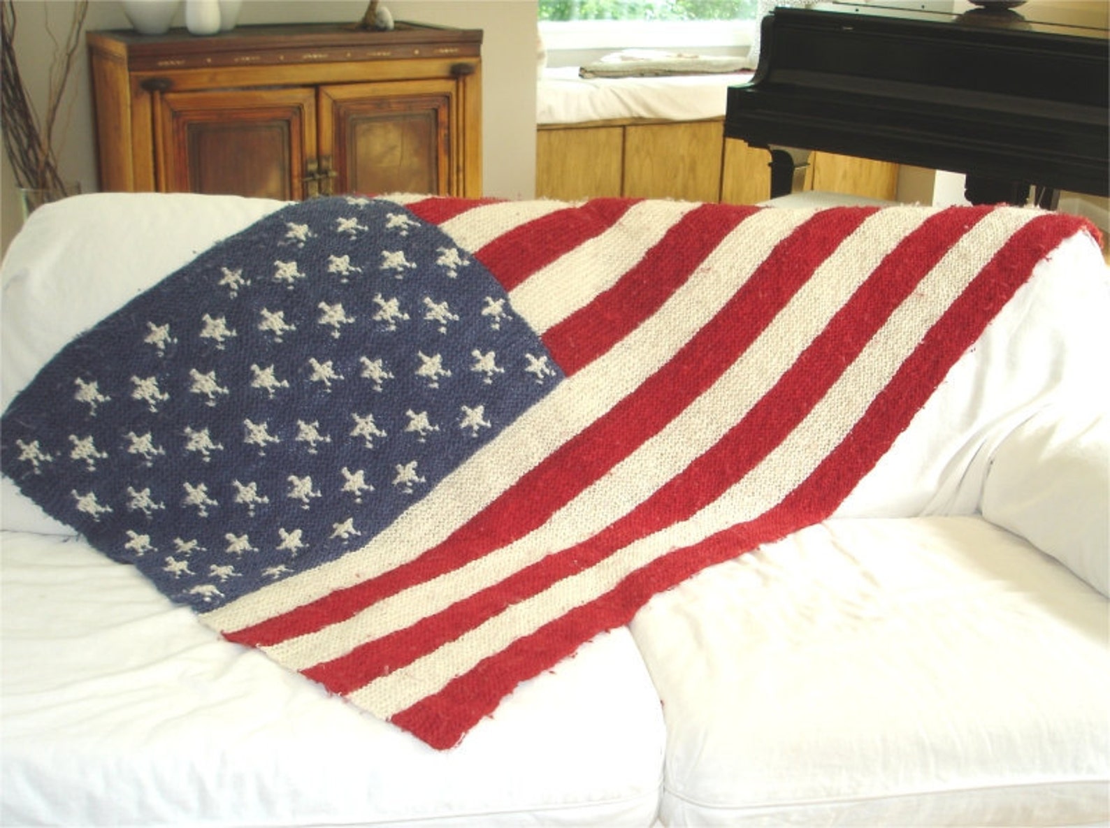 KNITTING PATTERN American Flag Blanket PDF Knitting Pattern Etsy