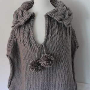 Cable Collared Cape Knitting Pattern (PDF Pattern)