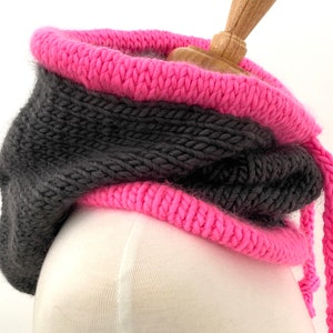 Hand Knit. The Streetwear Snood.  Slouchy Hood.  Cowl.  Scarf.  Super soft wool
