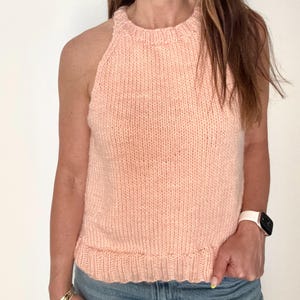 KNITTING PATTERN- Chunky Knit Halterneck Tank.  PDF knit pattern