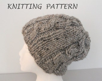 KNITTING PATTERN- The Cable Beanie pattern (baby, child and adult sizes) PDF