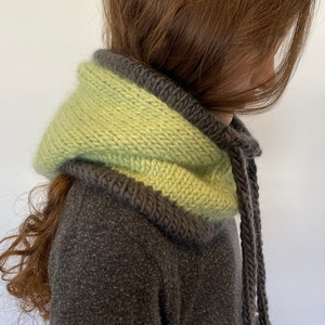 Chunky Knit Snood Pattern: Streetwear Hooded Cowl (PDF Pattern)