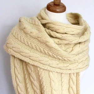 Knitting PATTERN- Cabled Wrap, Shawl PDF knitting pattern