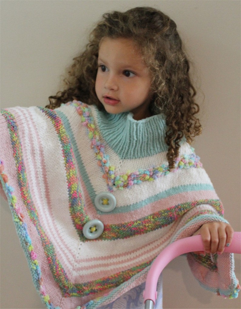 KNITTING PATTERN Fun Toddler Poncho pdf file Etsy