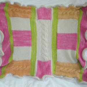 KNITTING PATTERN Patchwork Baby Girl Blanket pdf knitting pattern image 3