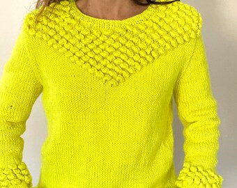KNITTING PATTERN- The Bobble Pullover sweater.  knitting sweater pattern XS, small, medium , large, Extra large, XXlarge