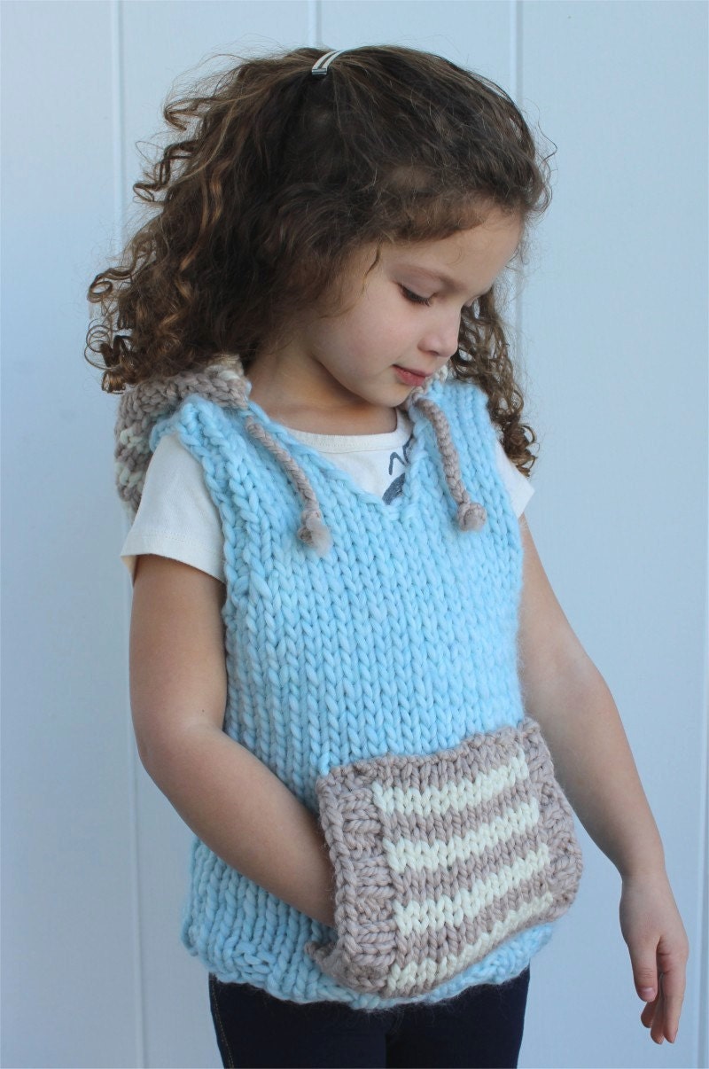 KNITTING PATTERN The Hoodie Vest PDF knitting pattern child | Etsy