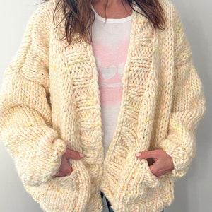 KNITTING PATTERN- Wrap Me Up Cardigan.  Bulky Sweater pattern.  Quick Knit.